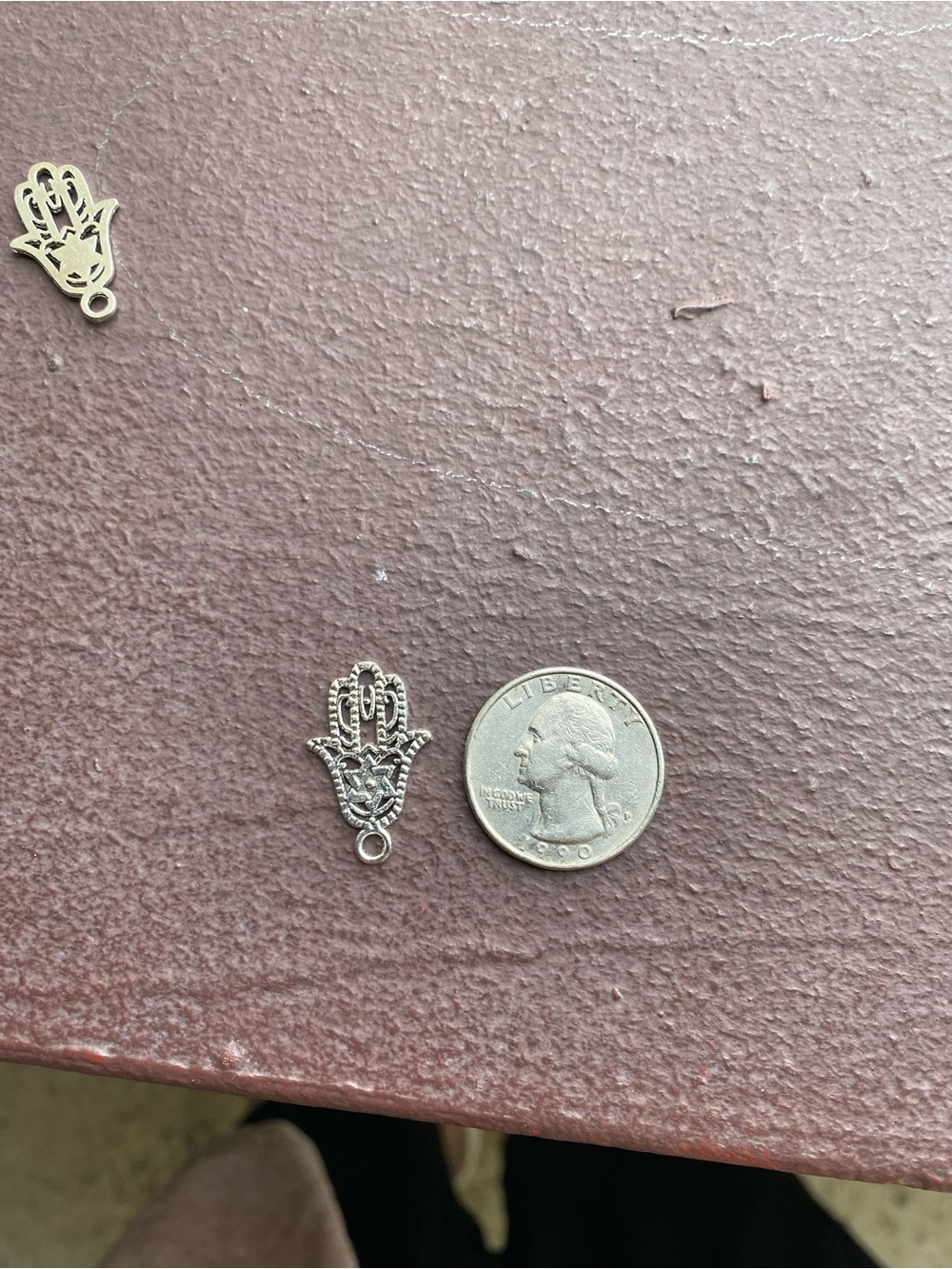 5 Silver Hamsa Hand Star of David Charm Pendants - Lightweight Stainless Steel - Picture 3 of 4